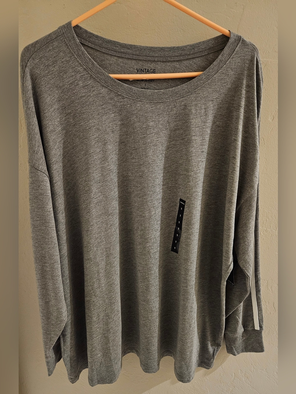 TORRID T-Shirt  Super Soft Varsity Tee Crew Neck Gray with White Stripe NWT 1X